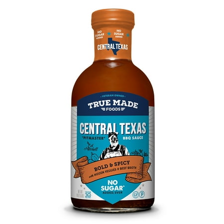 True Made Foods Barbecue Sauce Central Texas BBQ, No Sugar, 18 oz