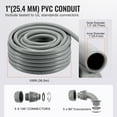thumbnail image 4 of VEVOR Conduit Électrique Flexible de 1 Po, 100 Pi, Conduit Étanche en PVC Non Métallique avec 5 Raccords de Conduit Droits et 5 Raccords de Conduit à 90 Degrés., 4 of 9