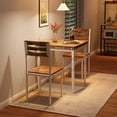 thumbnail image 4 of Kojooin Dining Table Set for 2, Dining Table and Chairs Set of 2, 3 Piece Dining Table Set with Spiral Table Legs for Small Spaces, Kitchen, Apartment, 4 of 7