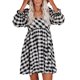 thumbnail image 1 of Txlixc - Vestido a cuadros de manga larga para mujer, elegante, suelto, informal, cuello cuadrado, vestido de fiesta Txlixc  Sexy, 1 of 8