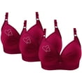 thumbnail image 1 of Bras for Women, 3PCS Womans Printing Gathered Together Large Size Daily Bra Underwear No Rims, 1 of 6