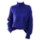 thumbnail image 1 of Sonducket Suéter de mujer cuello medio alto Color sólido elástico chica pulóver cálido clima frío Tops Casual interior exterior moda Prendas para la parte del cuerpo Azul L, 1 of 6