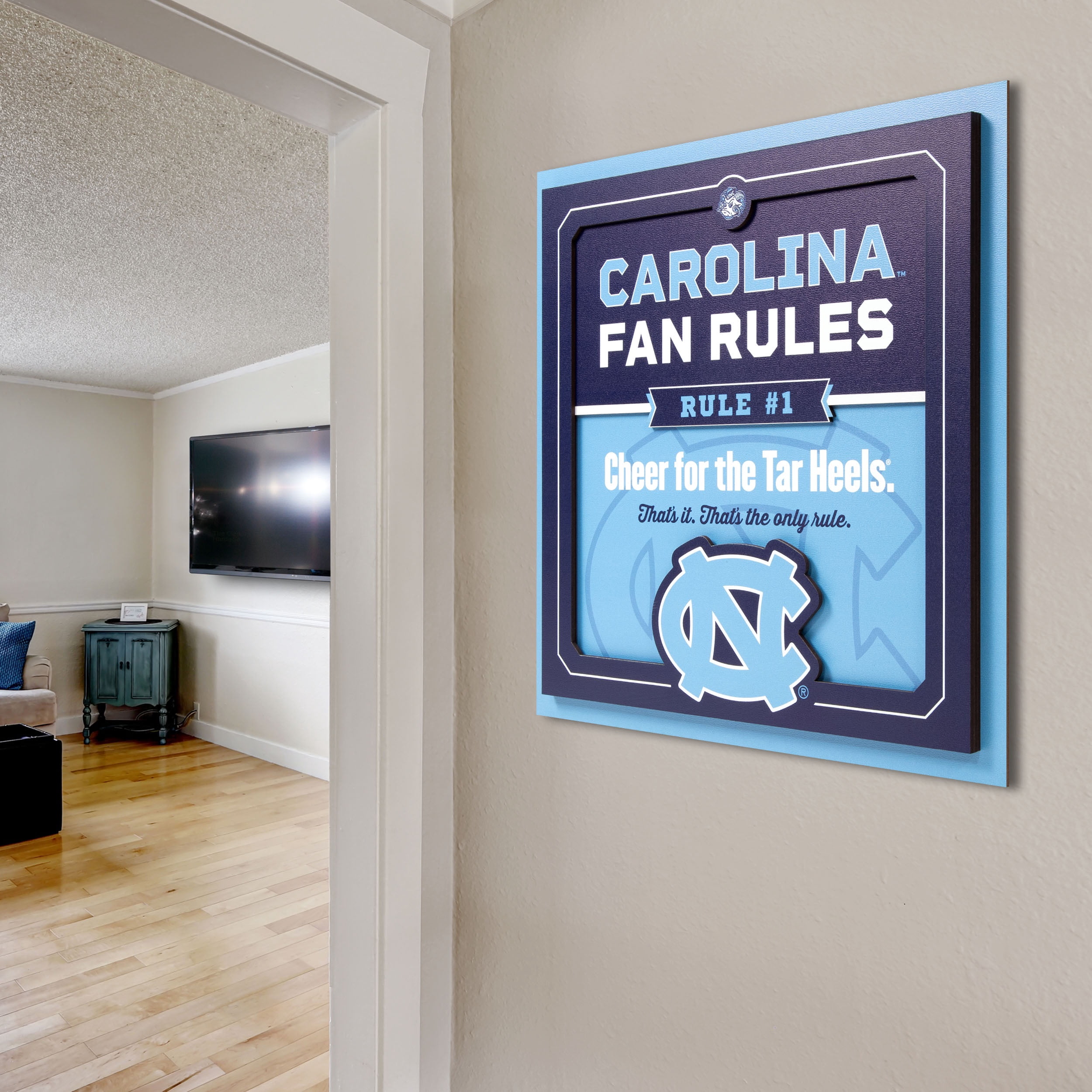 YouTheFan NCAA North Carolina Tar Heels Fan Rules 3D Wall Art