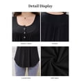 thumbnail image 4 of Fancyglim Women Tank Top Tunic Summer V Neck Sleeveless Henley Shirts Black L, 4 of 7