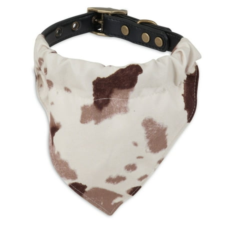 - Petmate MuttNation Fueled by Miranda Lambert Brown Cowhide Print Bandana Custom Fit Dog Collar Small