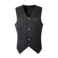 thumbnail image 2 of Men Fashion Punk Jacket Vintage Overcoat Outwear Button Tailcoat Vest Coat, 2 of 5