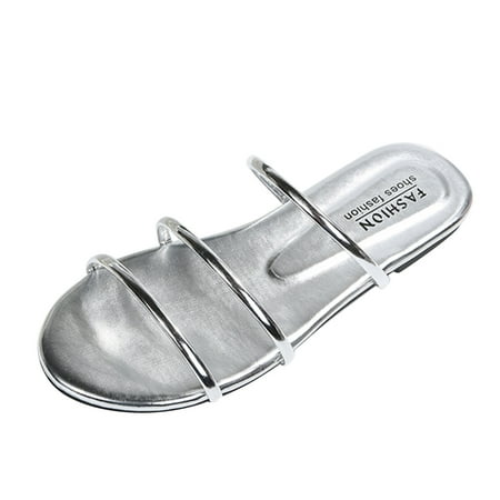 

Ladies Fashion Summer Solid Color Strap Combination Simple Flat Slippers Sandals Heels for Women Sandals for Women Size 9 Wide Slide on Sandals for Women Sparkly Womens High Heel Sandals Womens Water