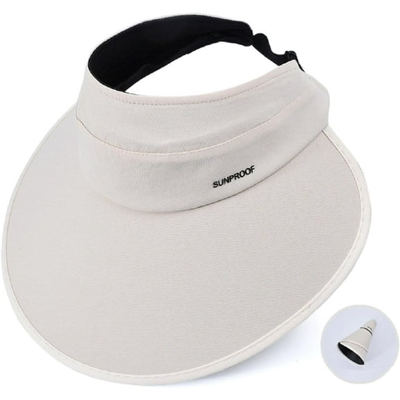 Sun Visor Hats Women Floppy Large Brim Summer UV Protection Beach Cap for Summer Safari Sports UPF 50 Foldable