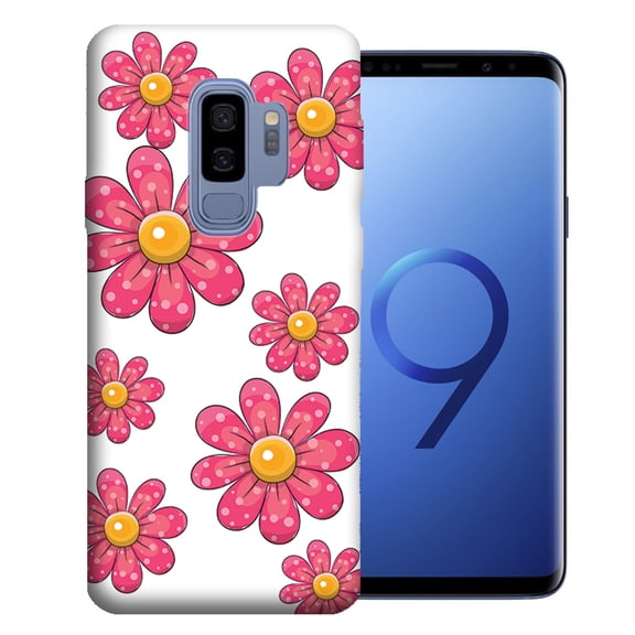 MUNDAZE For Samsung Galaxy S9 Plus Pink Daisy Flower Design TPU Gel Phone Case Cover