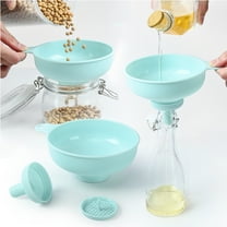 Versatile Wide Mouth Funnel, Kitchen Funnel Set, Food Grade Plastic Cooking Funnel Set for Filling Different Bottles and Bags, Blue