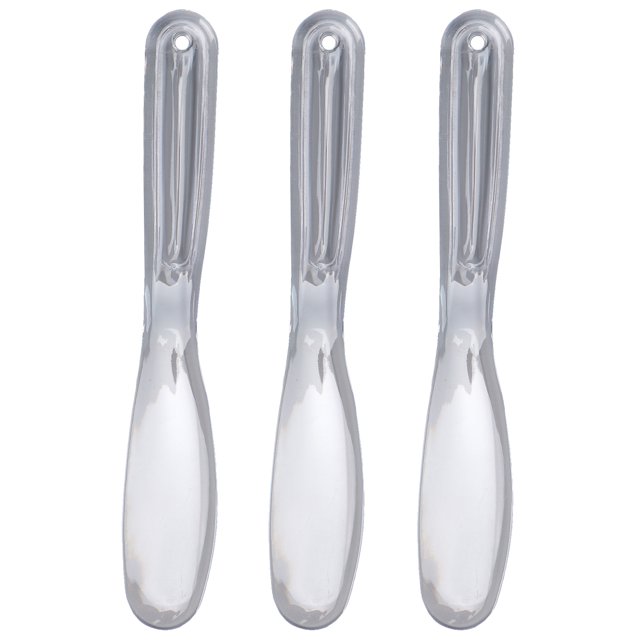 3 pinceles para mascarilla facial de 21 cm, transparentes, brillantes, redondos, con agarre manual, aplicador curvo para modelar mascarillas de arcilla DIY.