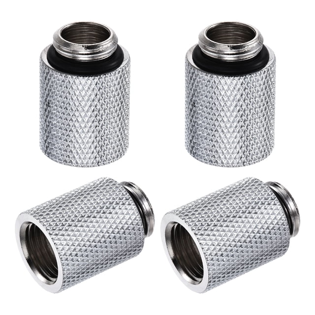 Unique Bargains Male to Female Extender Fitting G1/4 x 20mm for Computer Water Cooling System Silver 4pcs