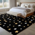 thumbnail image 5 of Black Stars Modern 5'x8' Area Rug for Living Room, Yellow White Star Modern Art Washable Non-Slip Rugs for Bedroom Nursery Dining Room, StainResistant Low-Pile Kitchen Carpet Large Entryway Rugs, 5 of 9