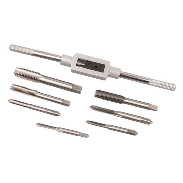 Tap de rosca Irfora 8Pcs Tap Die Set Tornillo Rosca Carbono Mano Tornillo Grifos Grifos ajustables Muere Llave Irfora Tap de rosca