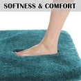 thumbnail image 3 of Bathroom Contour Rug Non Slip Bath Mat Water Absorbent Soft Microfiber Shaggy Bathroom Mat Machine Washable Bath Rug for Bathroom Thick Plush U Shape Toilet Rug (20 x 24, Teal), 3 of 6