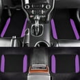 thumbnail image 3 of Flying Banner Car Seat Covers Front Seats Rear Bench Polyester car seat Protectors Easy installations Rear Bench Split Classic Man Lady Truck (Full Set - Low Back - Combo Pack, Black Purple), 3 of 8