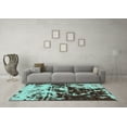 thumbnail image 3 of Ahgly Company Indoor Rectangle Abstract Turquoise Blue Modern Area Rugs, 2' x 5', 3 of 4
