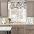 thumbnail image 5 of Valance Curtains for Kitchen Windows Happy Easter Gnome Rabbit Flower Rod Pocket Valance Colorful Eggs Classic Plaid Short Window Curtain Topper for Bedroom Living Room Bathroom 42x12in,1&nbsp;Panel, 5 of 9