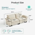 thumbnail image 3 of Linsy Home Oversized Corduroy 90" W Loveseat Sofa Couch for Living Room, Bedroom, Apartment and Office, Beige, 3 of 9