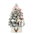 thumbnail image 3 of Árbol de Navidad de 45 cm, pequeño árbol de Navidad flocado para el hogar, juego de regalo de Navidad DIY, decoración, 3 of 5