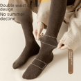 thumbnail image 4 of Calcetines por encima de la rodilla para mujer, calcetines altos de otoño e invierno, medias gruesas y cálidas con forro polar, medias de invierno hasta la rodilla de rizo, 4 of 5