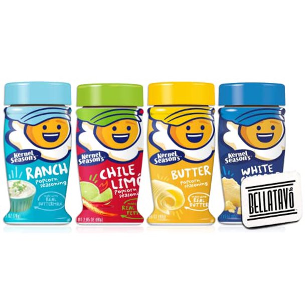 Popcorn Seasoning Variety Pack Bundle. Includes Four Kernel Season's