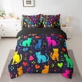 thumbnail image 2 of Erosebridal Cute Cat Kitten Bedding Comforter Sets 7 Pieces Cartoon Animal Bed in a Bag Twin, Ultra Soft 7Pcs, Colorful, 2 of 4