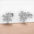 thumbnail image 3 of Airoki Dainty 18k White Gold Plated Snowflake Stud Earrings with Simulated Diamond Crystals for Women Daughter Girlfriend Jewelry Gifts, 3 of 5