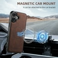 thumbnail image 7 of Dteck Magnetic Case for iPhone 16, Detachable Wallet PU Leather Case with Card Slot Kickstand Business Retro Phone Cover, Brown, 7 of 7
