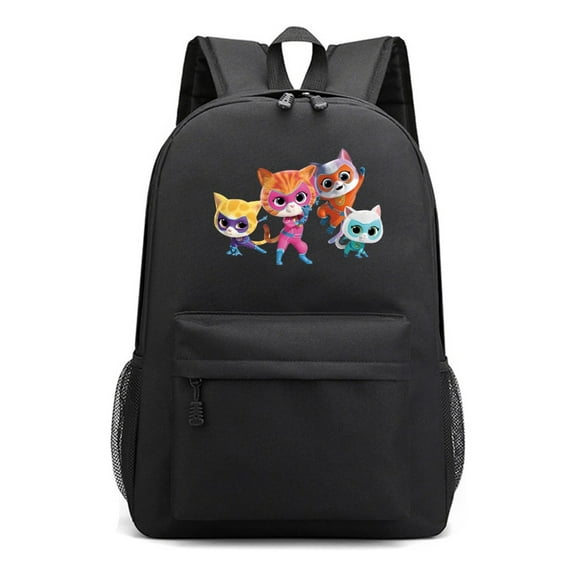 Teens School Backpack – Super Kitties Themed Lightweight Bookbag – Students Cartoon Daypack for Study, Work Casual Use