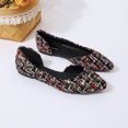 thumbnail image 5 of TOWED22 Women's Shoes Faux Suede Rhinestone Ribbon Square Toe Ballet Flat(Red,8), 5 of 5