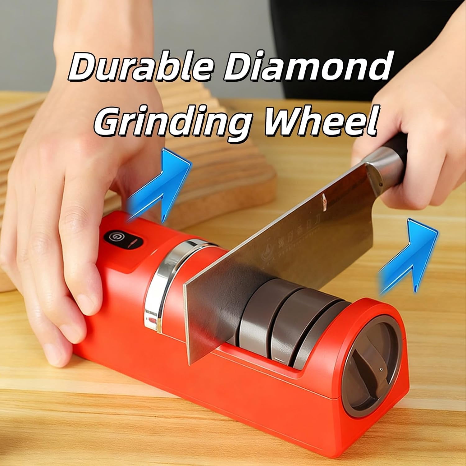 2026 New Automatic Kitchen Knife Sharpener, Upgraded USB Rechargeable Cordless Electric Knife Sharpener, Sharpening System with Diamond Grinding Wheel & Strong Suction Base