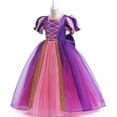 thumbnail image 4 of Rongking Girls Rapunzel Cosplay Dress with Accessories Halloween Dress up 3-10Y, 4 of 7
