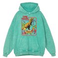 thumbnail image 3 of Sudadera con capucha retro desgastada con diseño de dinosaurio que roba al bebé para hombre, sudadera holgada informal de gran tamaño, sudadera con capucha 100 % algodón, 3 of 5
