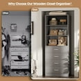 thumbnail image 7 of iSunirm 42.5'' Closet System with 8 Drawers, Walk-in Closet Organizers and Storage System with Shelves for Closet, Bedroom, Gray, 2 Packs, 7 of 7