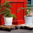thumbnail image 6 of CIYISON Wood Plant Stand With Wheels Heavy Duty Hardwood Plant Stand Plant Stand, 6 of 10