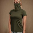 thumbnail image 1 of Solid Color Face Mask, Summer Casual Top, Lightweight Fabric, Short Sleeve Design, For Outdoor Activities, Sun Protection, Breathable Material, Fashionable Accessory, Daily Wear, Travel Gear, 1 of 7