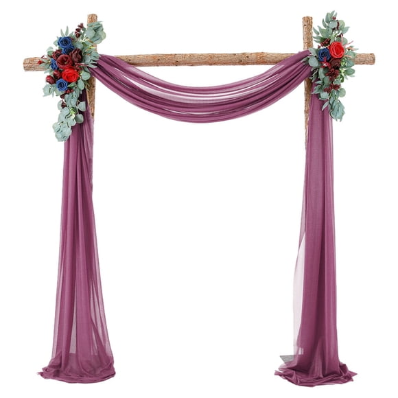 Cortina drapeada Toystoory 2 Piezas Tela de Gasa Morado Oscuro