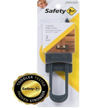 Safety 1ˢᵗ Double Door Baby-Proofing Cabinet Lock (2pk), Charcoal
