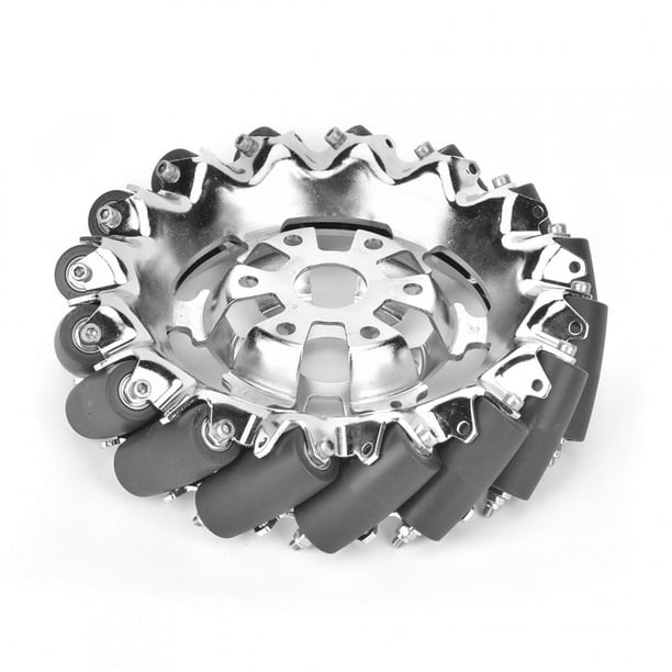 Rueda Mecanum De 6 Pulgadas, Rueda Derecha De Metal Con 16 Uds. De Rodillos De Goma TPU, Piezas De Robots Industriales