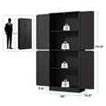 thumbnail image 6 of DIYART 71" Farmhouse Pantry Cabinet, Tall Storage Cabinet with 4 Doors and Adjustable Shelves, Freestanding Pantry for Dining Room, Kitchen, and Living Room, Black, 6 of 8