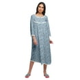 thumbnail image 1 of Moomaya Robe de Nuit Imprimée Longueur Genou en Coton avec Bordure en Dentelle Manches 3/4 pour Femmes, 1 of 5
