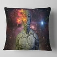 thumbnail image 2 of Designart Broken Human Body with Fire - Contemporary Throw Pillow - 18x18, 2 of 5