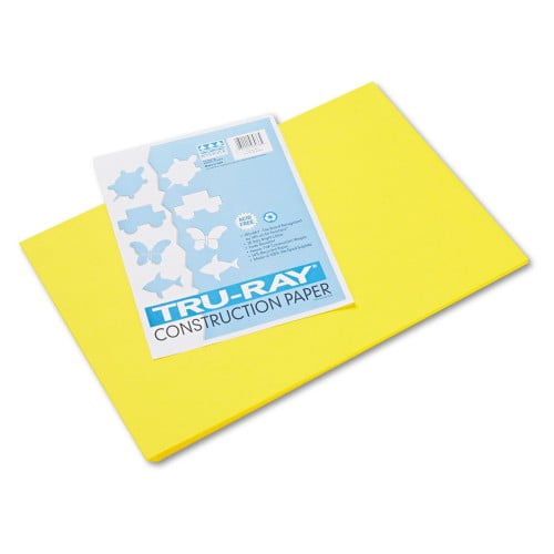 New Pacon Tru-Ray Construction Paper, 76lb, 12 x 18, Yellow, 50/Pack,Each