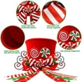 thumbnail image 4 of Gorro rojo con bastones de caramelo para árbol, decoración navideña, 4 of 6