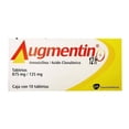 thumbnail image 2 of Augmentin Amoxicilina 875 mg, Ácido Clavulánico 125 mg 10 tabletas, 2 of 3