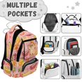 thumbnail image 4 of Yspwyqan Pink Fruit Capybara Backpack Set With Lunch Box Pencil Case Girl, 4Pcs 17 Inch Large Capacity Front Pocket Bookbag for Middle High School, 4 of 7