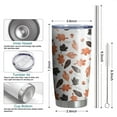 thumbnail image 6 of 20oz Tumblers Autumn Fall Leaves Pattern Stainless Steel Vacuum Insulated Double Wall Travel Tumbler Cups Mug with Lid and Straw,Cleaning Brush for Cold & Hot Drinks, 6 of 7
