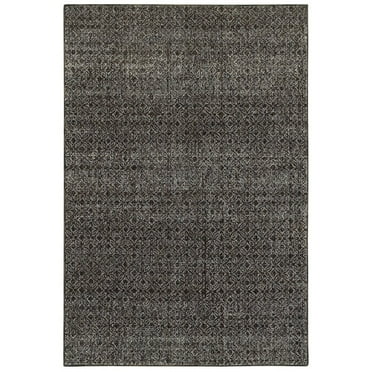 Oriental Weavers Atlas Area Rug - 8048Q - 7'10" x 10'10" - in Black/ Gray - Soft Modern Style Area Rug, Stain Resistant, Family and Pet Friendly , Dining, Living Room Rug