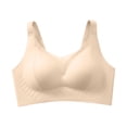 thumbnail image 3 of Womens Wireless T-Shirt Bra, Full Coverage Seamless V-Neck Bras with Adjustable Straps, Light Support Comfort Bra | VerBelle,Beige L, 3 of 6